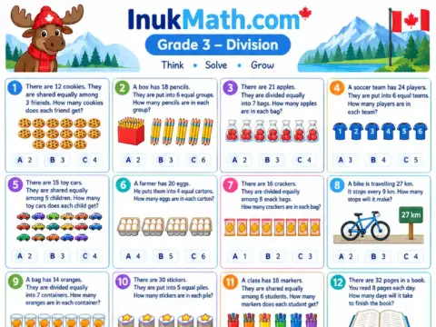 Division (Part 1) – Grade 3 math worksheet preview