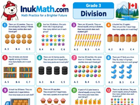 Division (Part 2) – Grade 3 math worksheet preview
