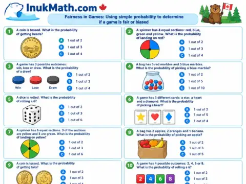 Fairness in Games – Grade 3 math worksheet preview