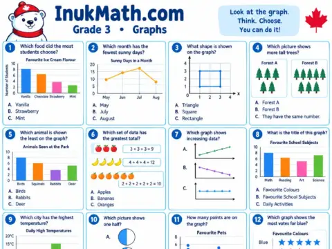 Graphs (Part 1) – Grade 3 math worksheet preview