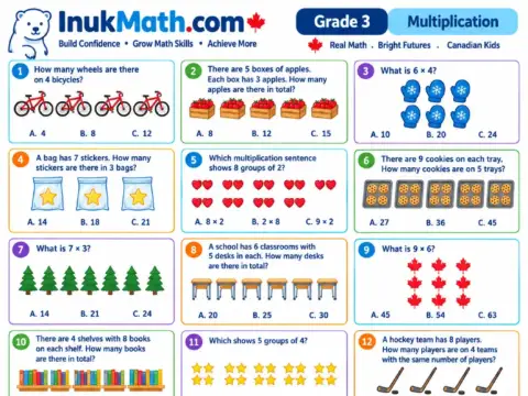 Multiplication (Part 2) – Grade 3 math worksheet preview