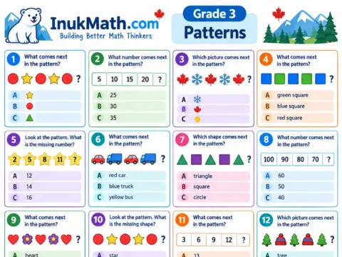 Patterns (Part 2) – Grade 3 math worksheet preview