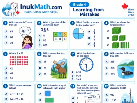 Learning from Mistakes – Grade 4 math worksheet preview