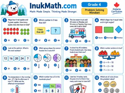 Problem Solving Mindset – Grade 4 math worksheet preview