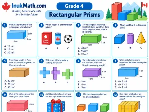 Rectangular Prisms – Grade 4 math worksheet preview